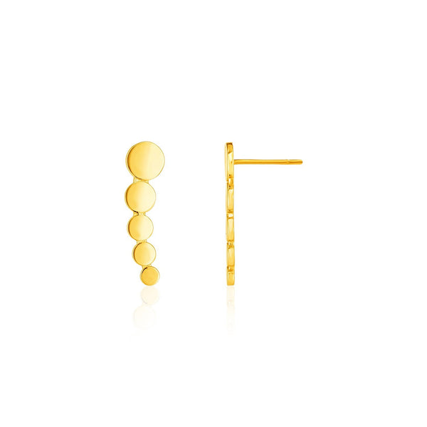 Lovcia Luxury Exquisite 14k Yellow Gold Multi-Circle Ear Climber Earrings-Earrings-Yellow Gold-Yellow Gold