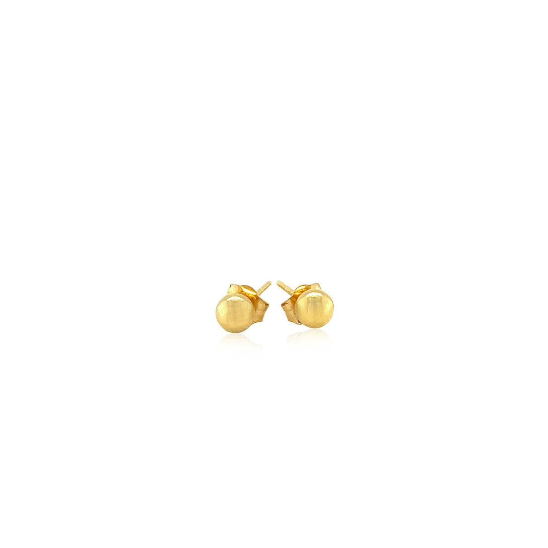 Lovcia Luxury Glamorous 10K Yellow Gold Globe Stud Earrings (4mm)-Earrings-Yellow Gold-Yellow Gold