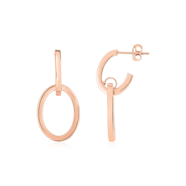 Lovcia Luxury Glamorous 14K Rose Gold Interlocking Hoop Earrings-Earrings-Rose Gold-Rose Gold