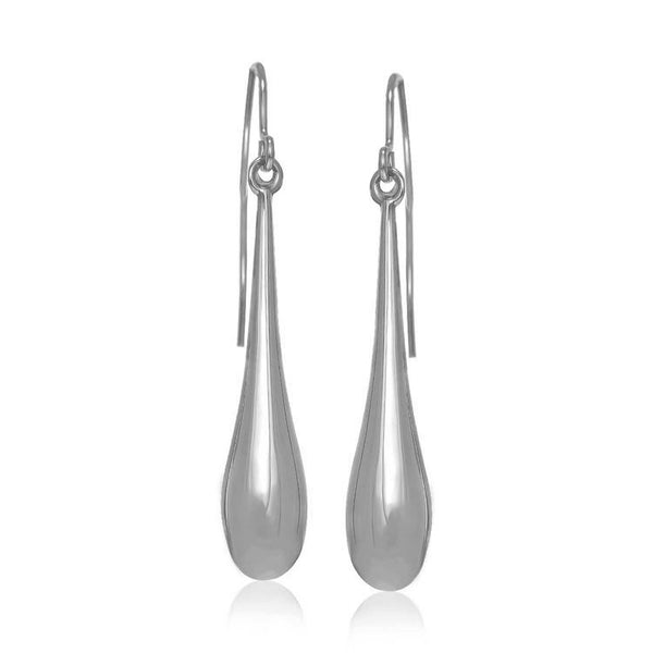 Lovcia Luxury Glamorous 14K White Gold Elongated Teardrop Dangle Earrings-Earrings-White Gold-White Gold