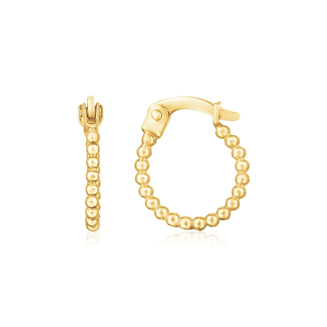 Lovcia Luxury Glamorous 14K Yellow Gold Textured Hoop Earrings-Earrings-Yellow Gold-Yellow Gold