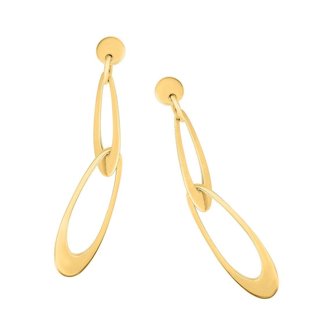 Lovcia Luxury Italian Crafted 14k Gold Oval Link Earrings-Earrings-Yellow Gold-Yellow Gold