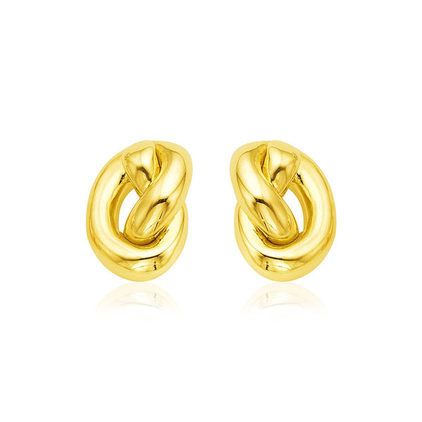 Buy LOVCIA Luxury Radiant 14k Yellow Gold Knot Earrings