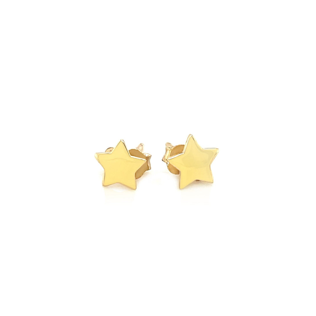 Buy LOVCIA Luxury Radiant Star 14k Yellow Gold Post Earrings (6.5mm)