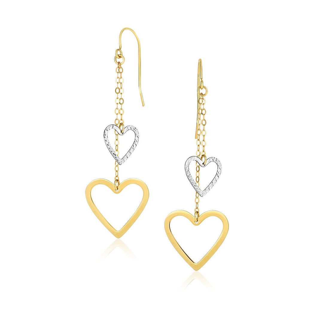 Buy LOVCIA Luxury Two-Tone 10k Gold Heart Cutout Chain Drop Earrings