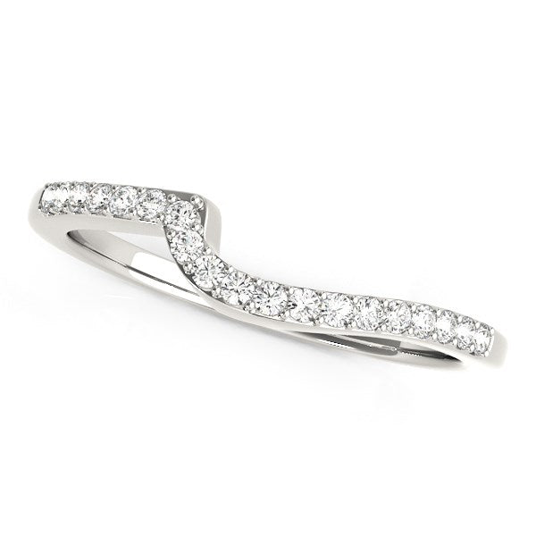 LOVCIA Luxury Elegant 14k White Gold Curved Diamond Wedding Band (1/4 Carat Total Weight)