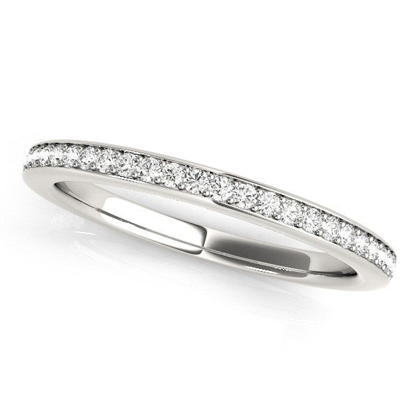 LOVCIA Luxury Jewelry 14K White Gold Diamond Wedding Band (1/4 Carat Total Weight)