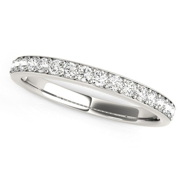 LOVCIA Luxury Jewelry 14k White Gold Diamond Wedding Band (1/3 Carat Total Weight)