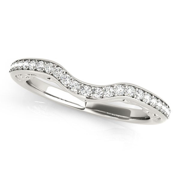 LOVCIA Luxury 14k White Gold Vintage-Inspired Diamond Wedding Band (1/6 cttw)