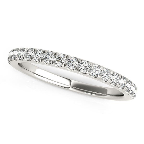 LOVCIA Luxury 14k White Gold Diamond Pave Wedding Band (1/4 Carat Total)