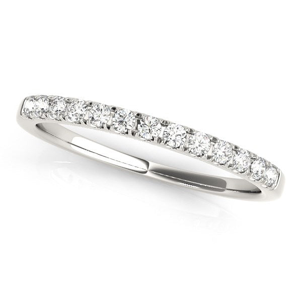 LOVCIA Luxury Jewelry 14k White Gold Diamond Scallop Wedding Band (1/5 cttw)