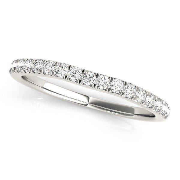 LOVCIA Luxury 14k White Gold Curved Diamond Wedding Band (1/3 Carat Total Weight)