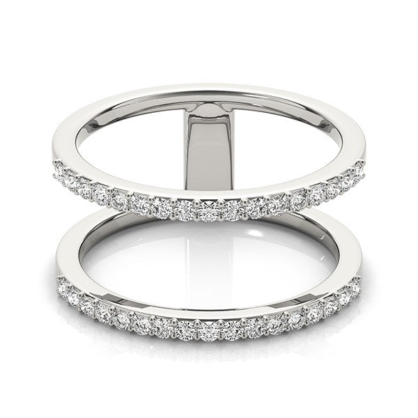 LOVCIA Luxury 14k White Gold Diamond Dual Band Ring (0.30 cttw)