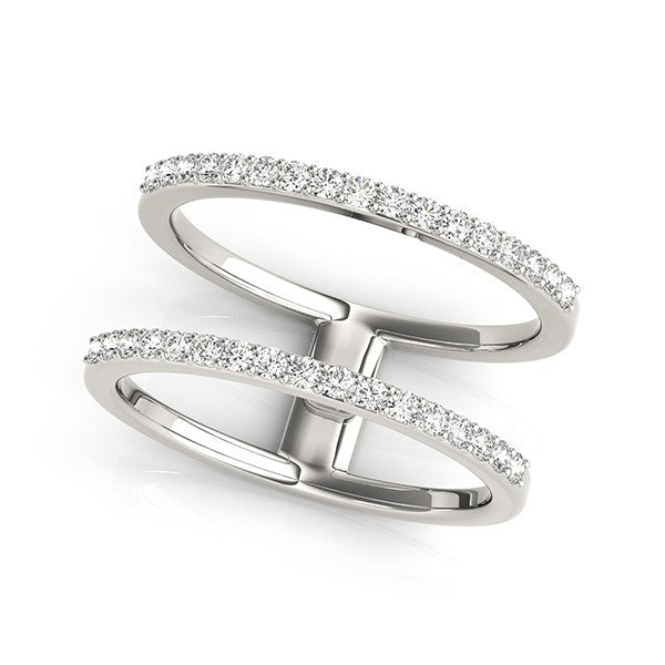 LOVCIA Luxury 14k White Gold Diamond Dual Band Ring (0.30 cttw)