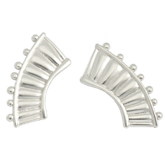 Lovcia Lyre Piano Stud Earrings 925 Sterling Silver Gold-Earrings-Silver-Silver