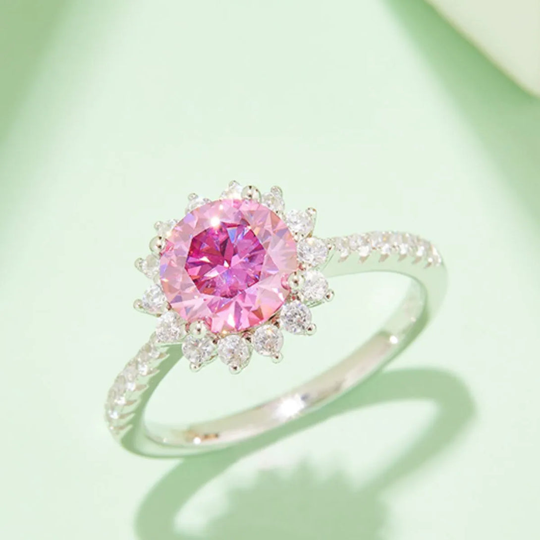 Lovcia Majestic Fire 2 Carat Moissanite 925 Sterling Silver Ring for Women - Blush Pink-5- - Buy latest trendy Rings for Women and Girls
