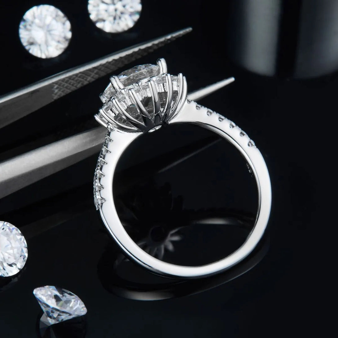 Lovcia Majestic Fire 2 Carat Moissanite 925 Sterling Silver Ring for Women - White-5- - Buy latest trendy Rings for Women and Girls
