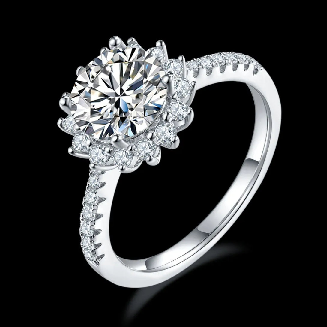 Lovcia Majestic Fire 2 Carat Moissanite 925 Sterling Silver Ring for Women - White-5- - Buy latest trendy Rings for Women and Girls