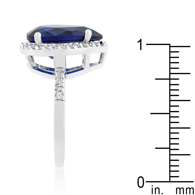 Lovcia Majestic Sapphire Pear-Shaped Cubic Zirconia Ring-Rings-5-5