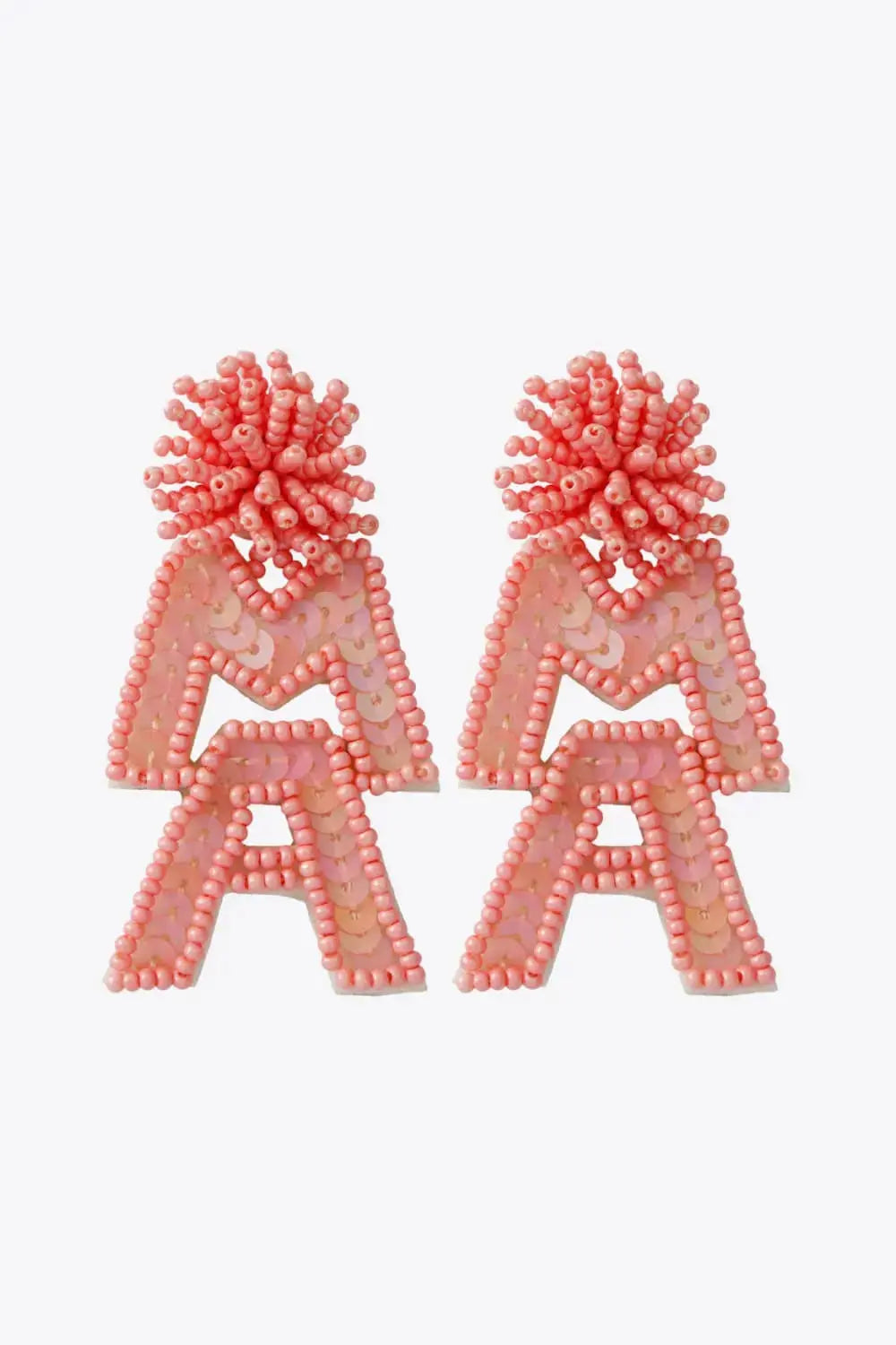 Lovcia MAMA Beaded Dangle Earrings-Earrings-Coral-One Size-Coral