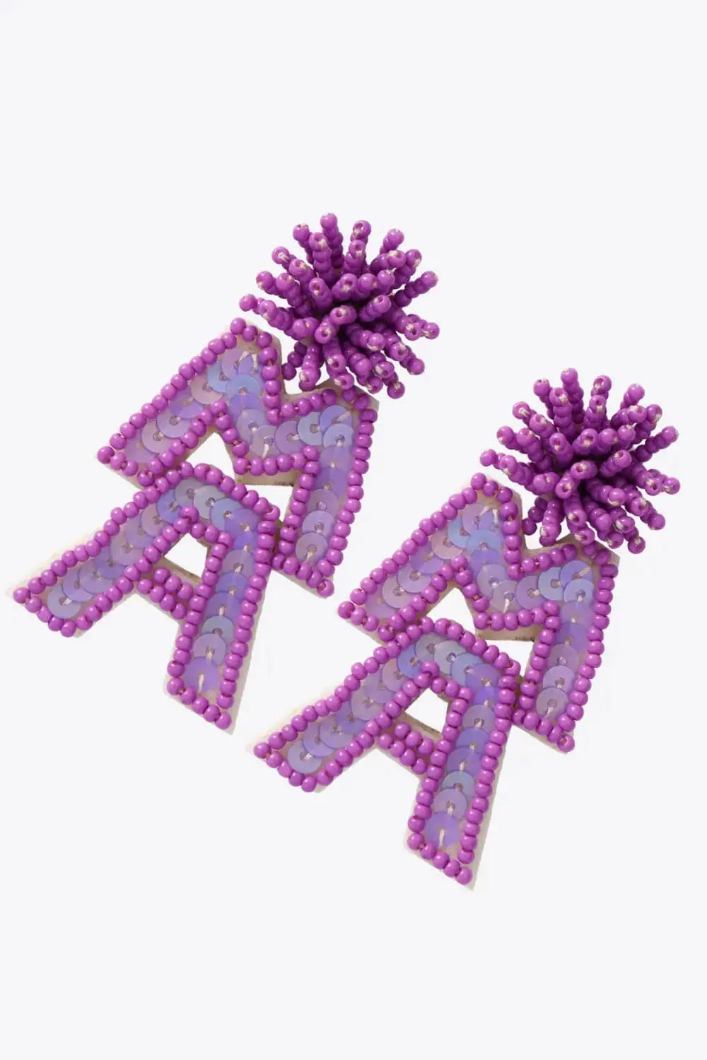 Lovcia MAMA Beaded Dangle Earrings-Earrings-Purple-One Size-Purple