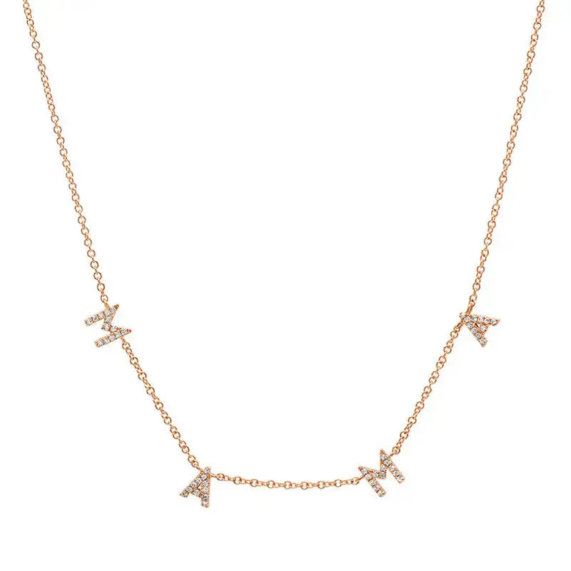 Lovcia Mama Letters CZ Necklace 925 Sterling Silver-Necklaces-Rhodium-Rhodium