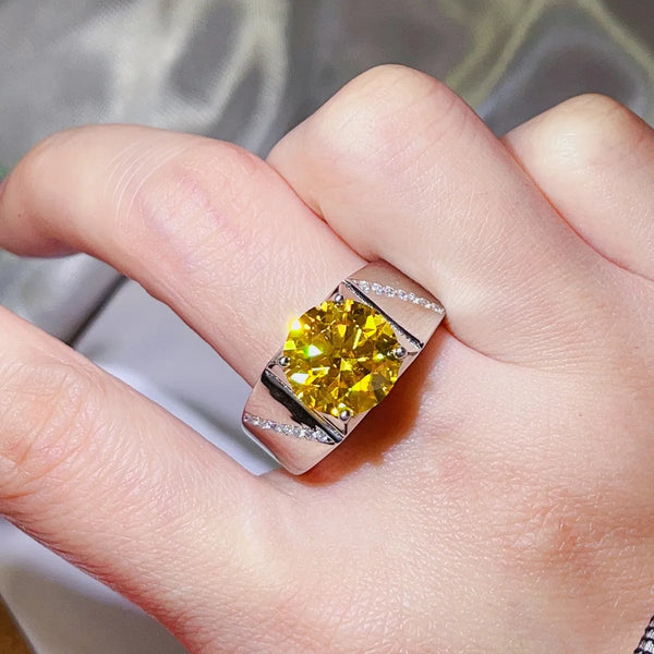 Lovcia Max Brilliance 5 Carat Moissanite 925 Sterling Silver Ring for Women - Yellow-8- - Buy latest trendy Rings for Women and Girls
