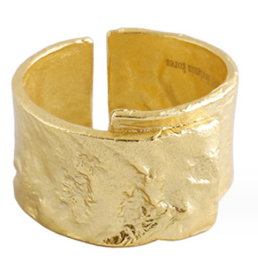 Lovcia Mens 925 Gold Plated Adjustable Geometric Ring-Rings-Yellow Gold-