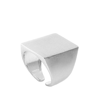 Lovcia Men's Geometric Square Ring 925 Silver Gold Tone-Rings-Rhodium-