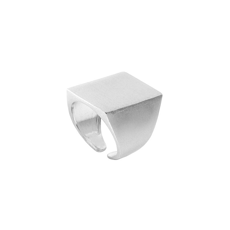 Lovcia Men's Geometric Square Ring 925 Silver Gold Tone-Rings-Yellow Gold-