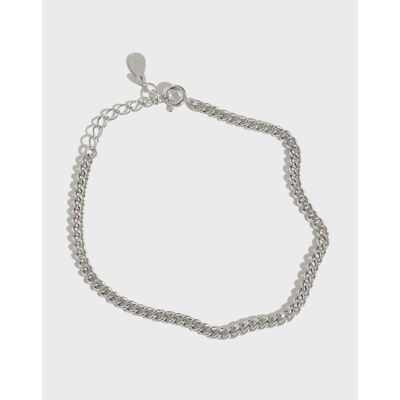 Lovcia Men's Hollow Curb Chain 925 Silver Bracelet 185mm-Bracelets-392-392