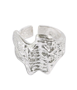 Lovcia Mens Irregular Ring 925 Sterling Goldtone Adjustable-Rings-Rhodium-