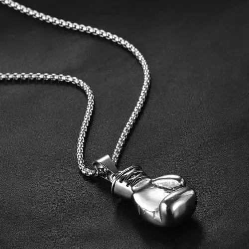 Bold and Durable Stainless Steel Boxing Gloves Necklace for Men LOVCIA