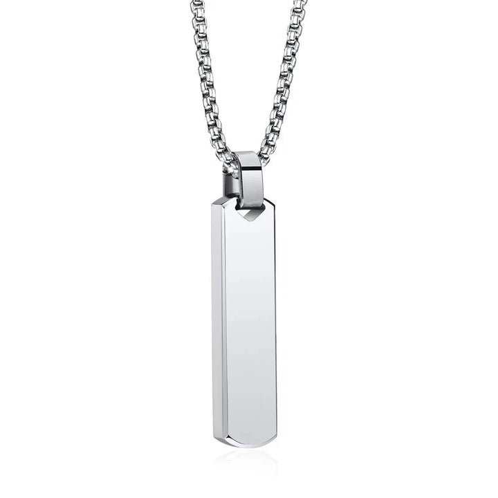 Stainless Steel Three-dimensional Rectangular Geometric Necklace For Men LOVCIA