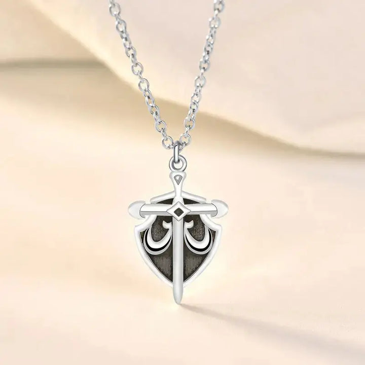 Gift Princess and Her Knight CZ 925 Sterling Silver Promise Necklace LOVCIA