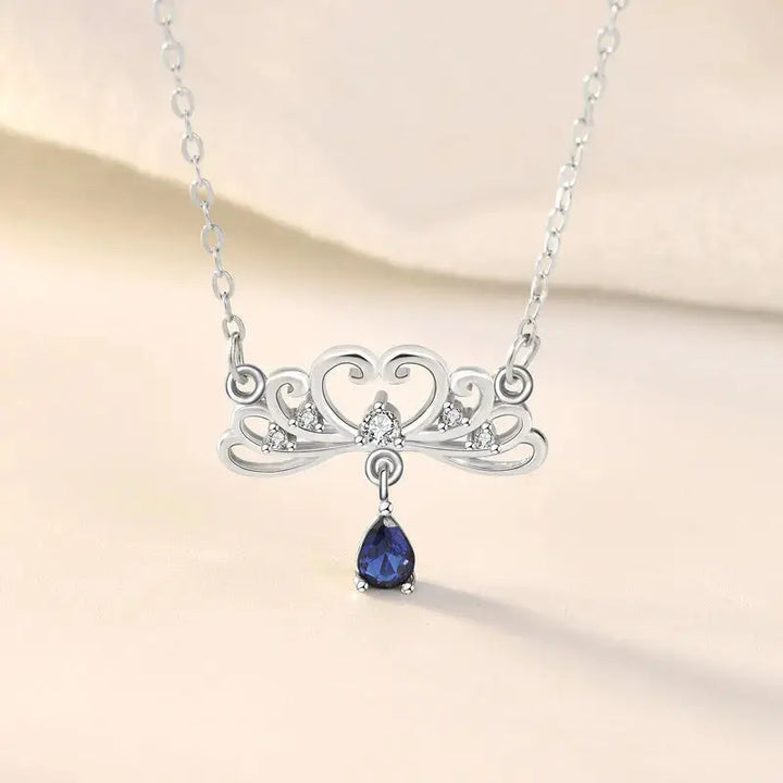 Gift Princess and Her Knight CZ 925 Sterling Silver Promise Necklace LOVCIA