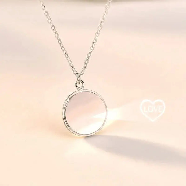 Fashion Round Projection 925 Sterling Silver Necklace LOVCIA