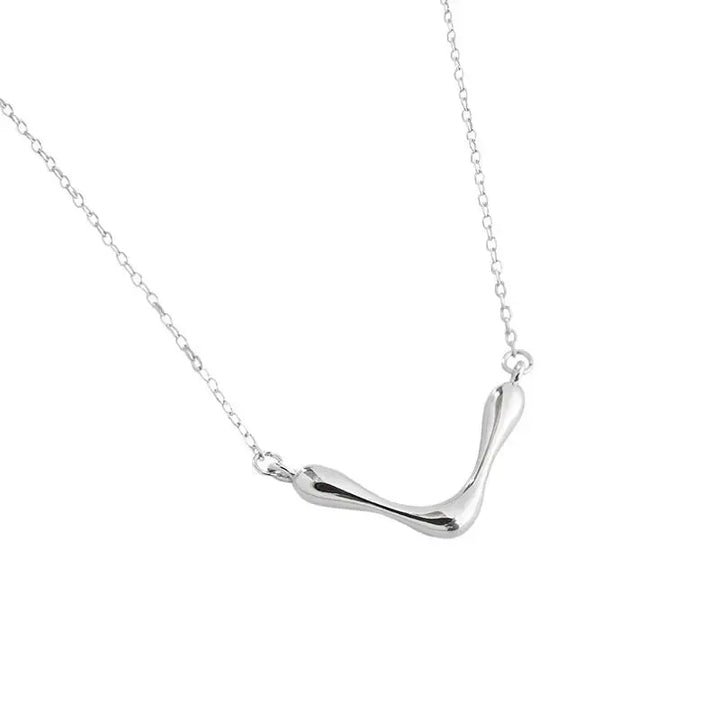 Fashion Letter V Shape 925 Sterling Silver Necklace LOVCIA