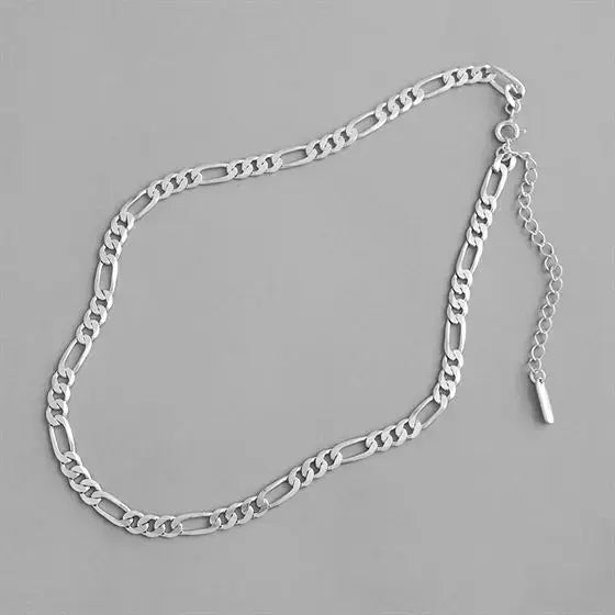 Hollow Chain Choker 925 Sterling Silver Necklace LOVCIA