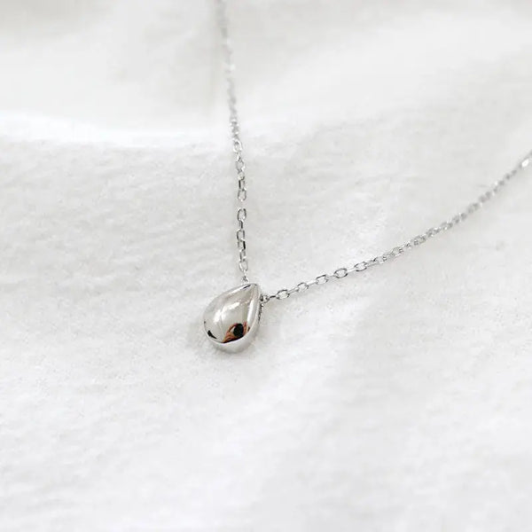 Simple Mini Waterdrop 925 Sterling Silver Necklace LOVCIA