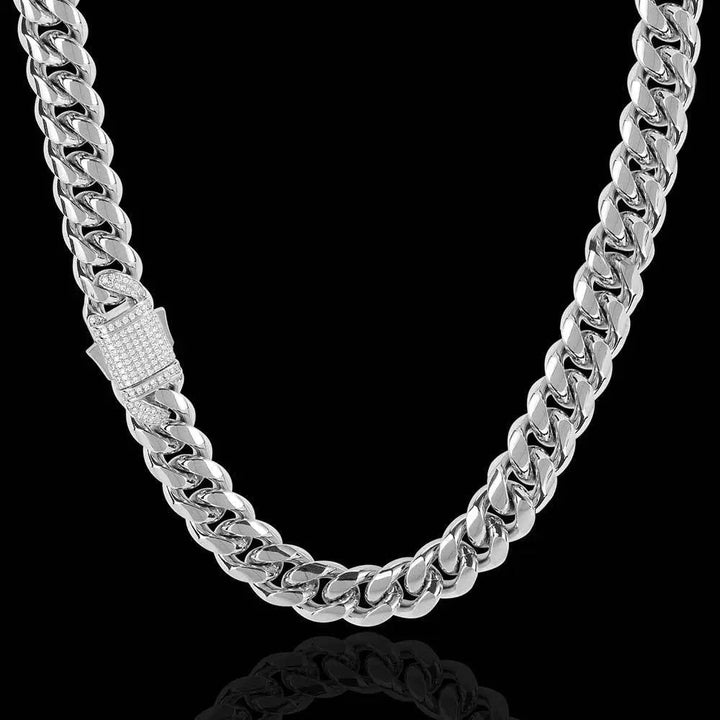 LOVCIA Stainless Steel Men's Hip Hop Cuban Link Chain Necklace, Men's Cuban Style Gold and Silver Plated Necklace - Trendy Necklace Jewelry for Men LOVCIA