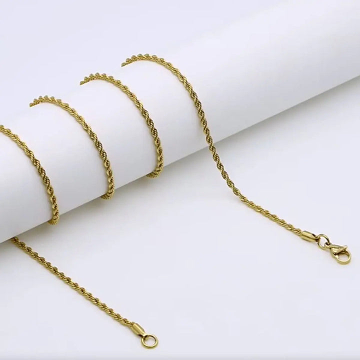 LOVCIA Hip Hop Style Clavicle Chain Stainless Steel Twisted Necklace for Men LOVCIA