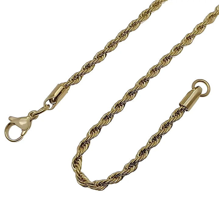 LOVCIA Hip Hop Style Clavicle Chain Stainless Steel Twisted Necklace for Men LOVCIA