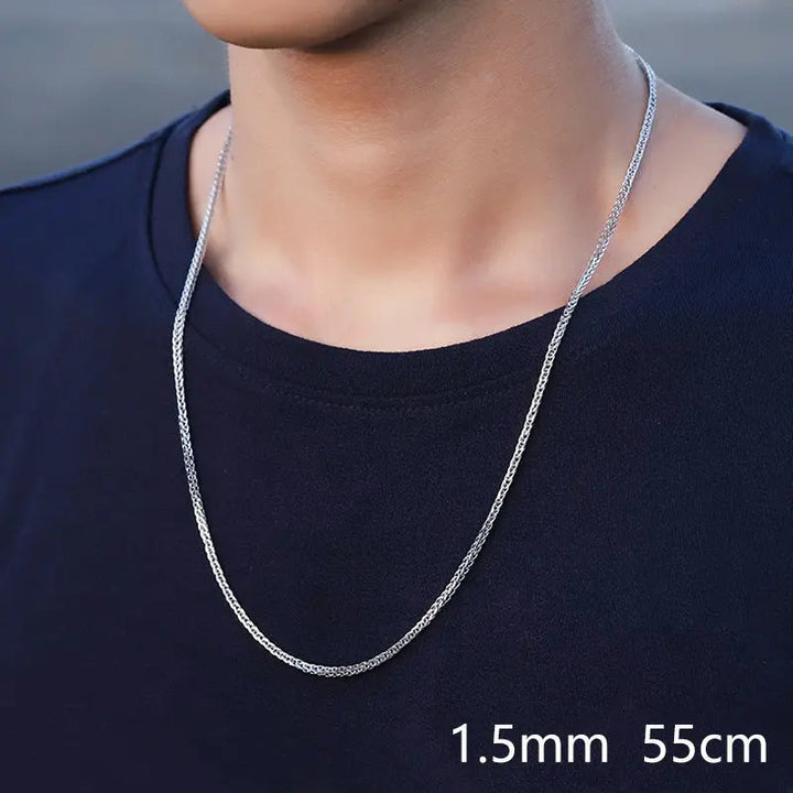 LOVCIA Multi Length Men's And Women's Light Chain 925 Sterling Silver Necklace LOVCIA