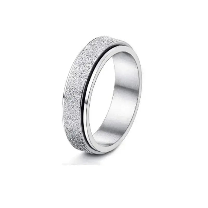 LOVCIA Moon Stars Stainless Steel Rotatable Spinner Rings