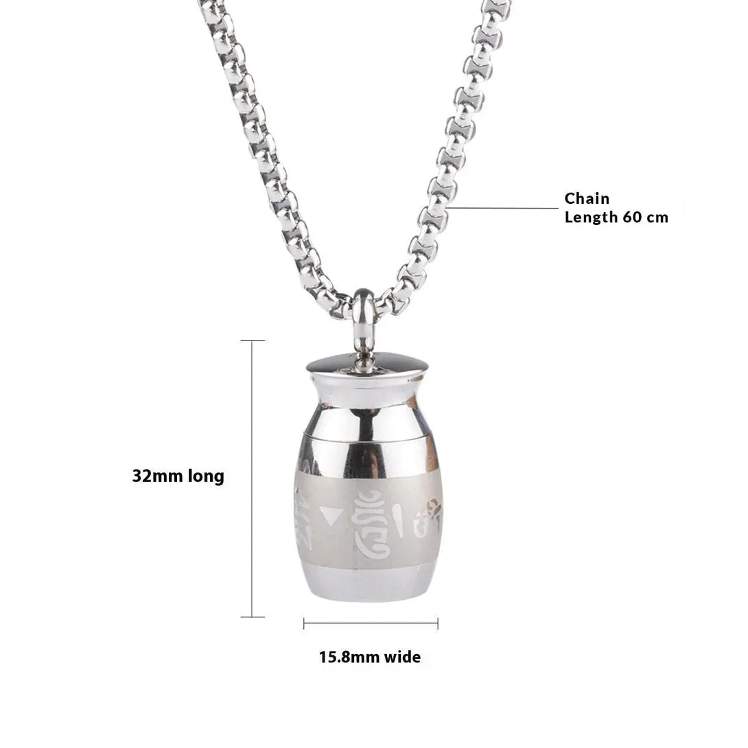 LOVCIA Men's Titanium Steel Barrel Pendant Necklace - Unique Engraved Design for Bold Style - LOVCIA