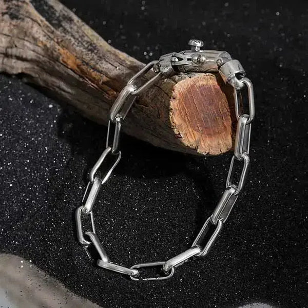 Lovcia Men's Vintage Hollow Chain 925 Sterling Silver Bracelet-Bracelets-180Mm-180Mm