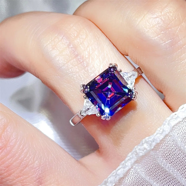 Lovcia Midnight Majesty 3 Carat Moissanite 925 Sterling Silver Ring for Women - Purple-5- - Buy latest trendy Rings for Women and Girls
