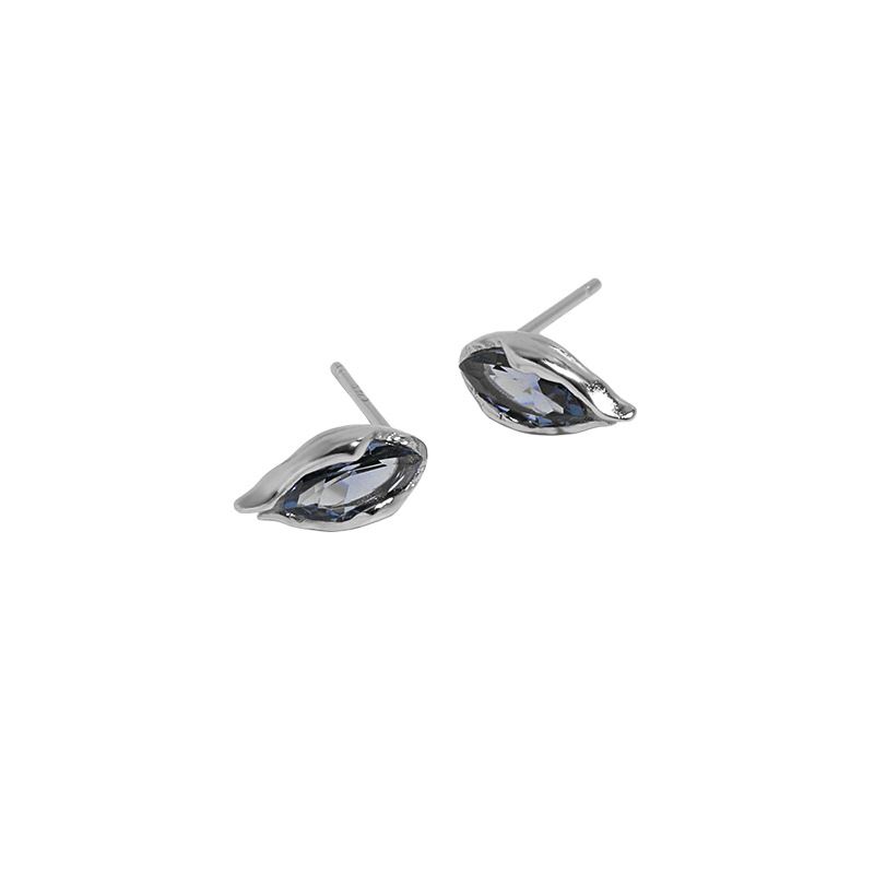 Lovcia Mini Blue Waterdrop CZ Sterling Silver Stud Earring-Earrings-Yellow Gold-