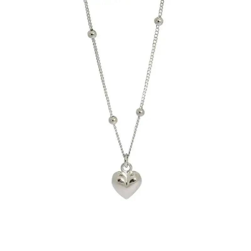 Lovcia Mini Heart Masculine 925 Sterling Silver Necklace-Necklaces-Silver-Silver